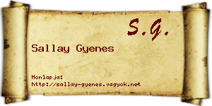 Sallay Gyenes névjegykártya